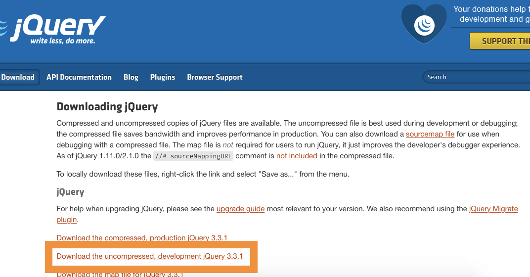 jquery トップページからファイルをダウンロード